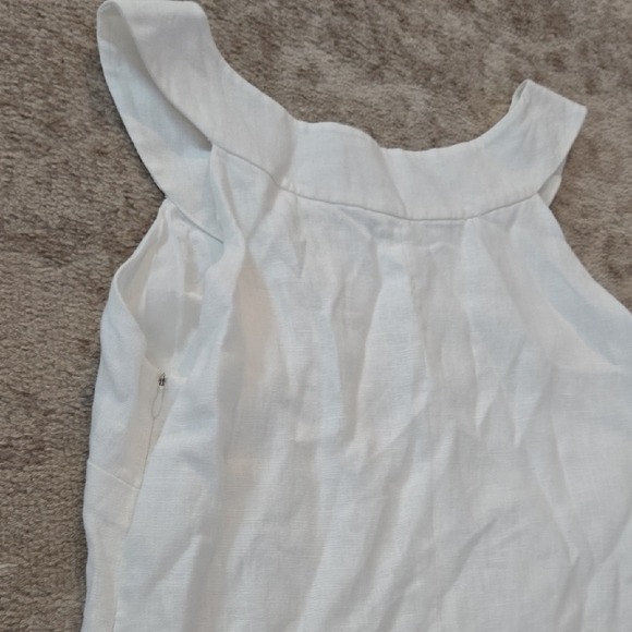 Karen Kane Size Medium 100% Linen Acetate Leaf Embroidery Shift Dress - Picture 8 of 9